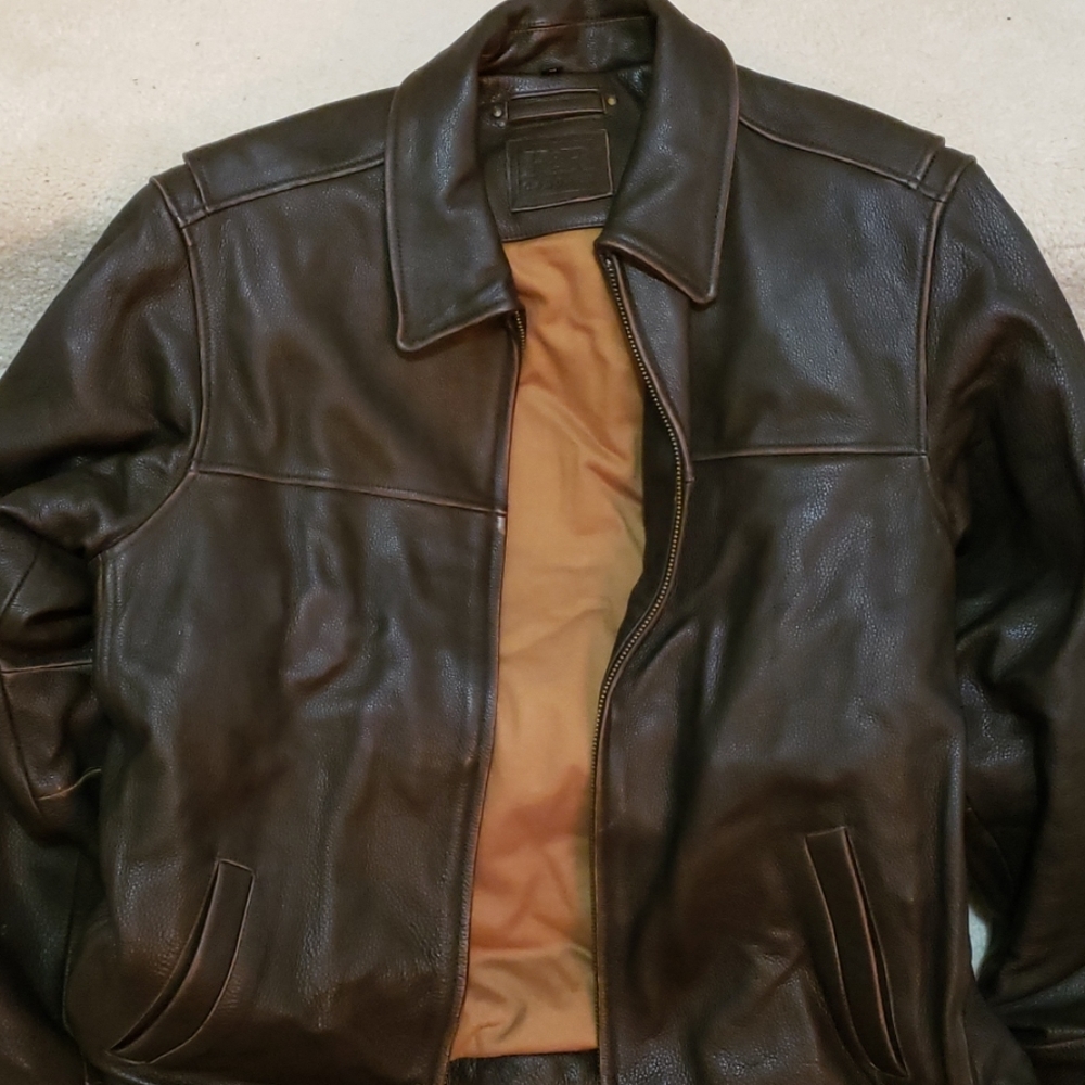 Brown leather jacket
